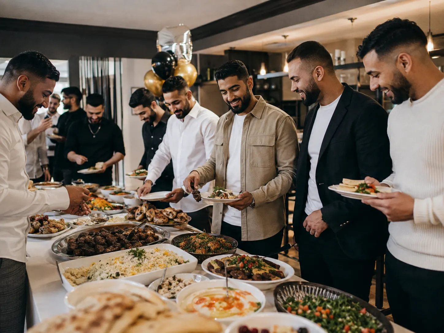 Halal-Buffet beim Junggesellenabschied