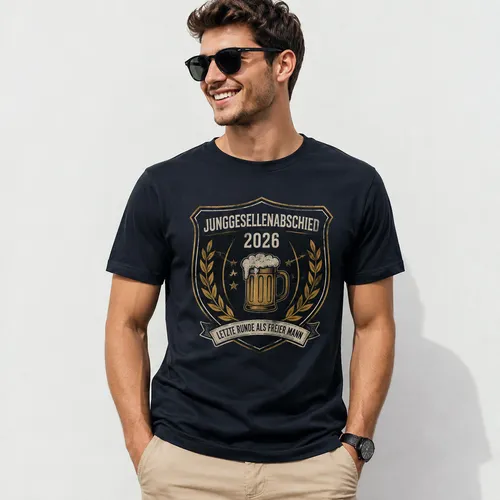 Vintage-Wappen-Shirt „Junggesellenabschied“