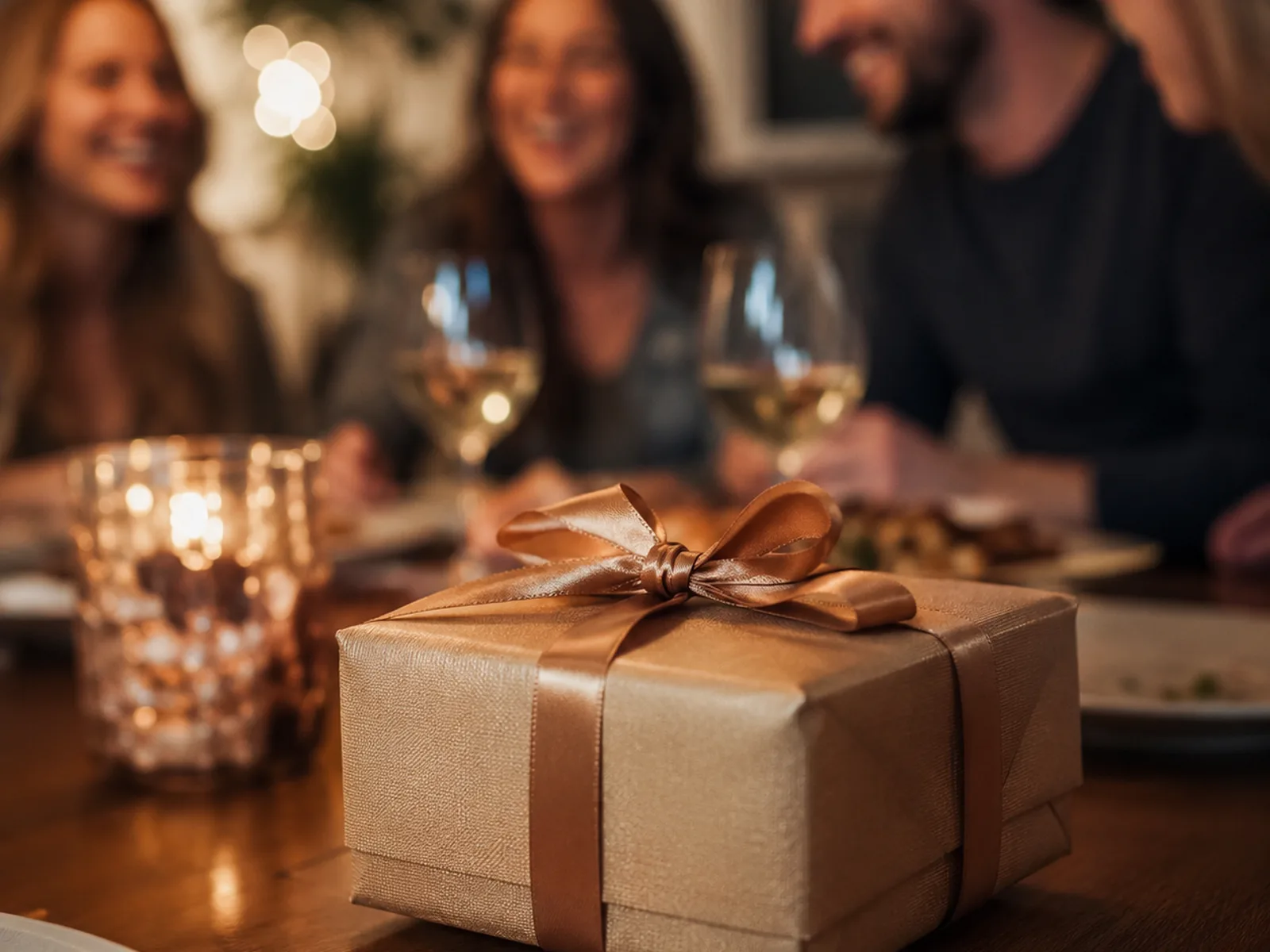 Nahaufnahme eines hübsch verpackten kleinen Geschenks