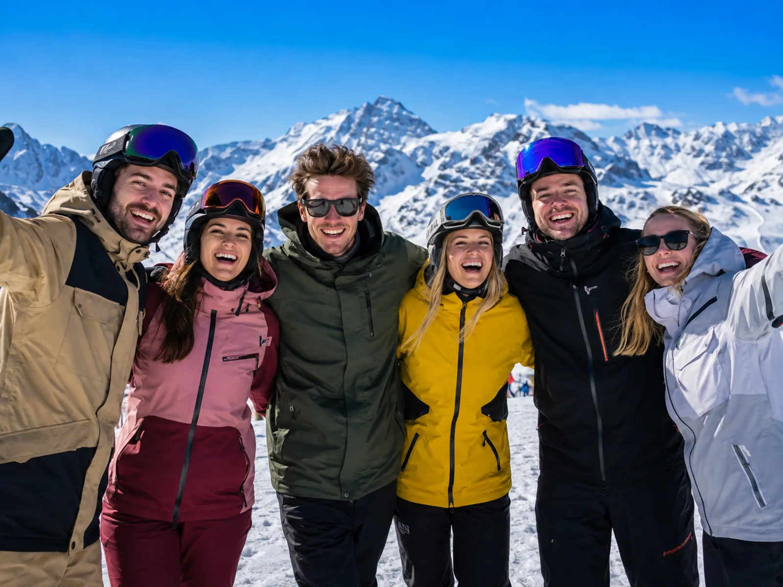 Gruppe unterschiedlicher Größe versammelt sich für ein Gruppenfoto vor dem JGA